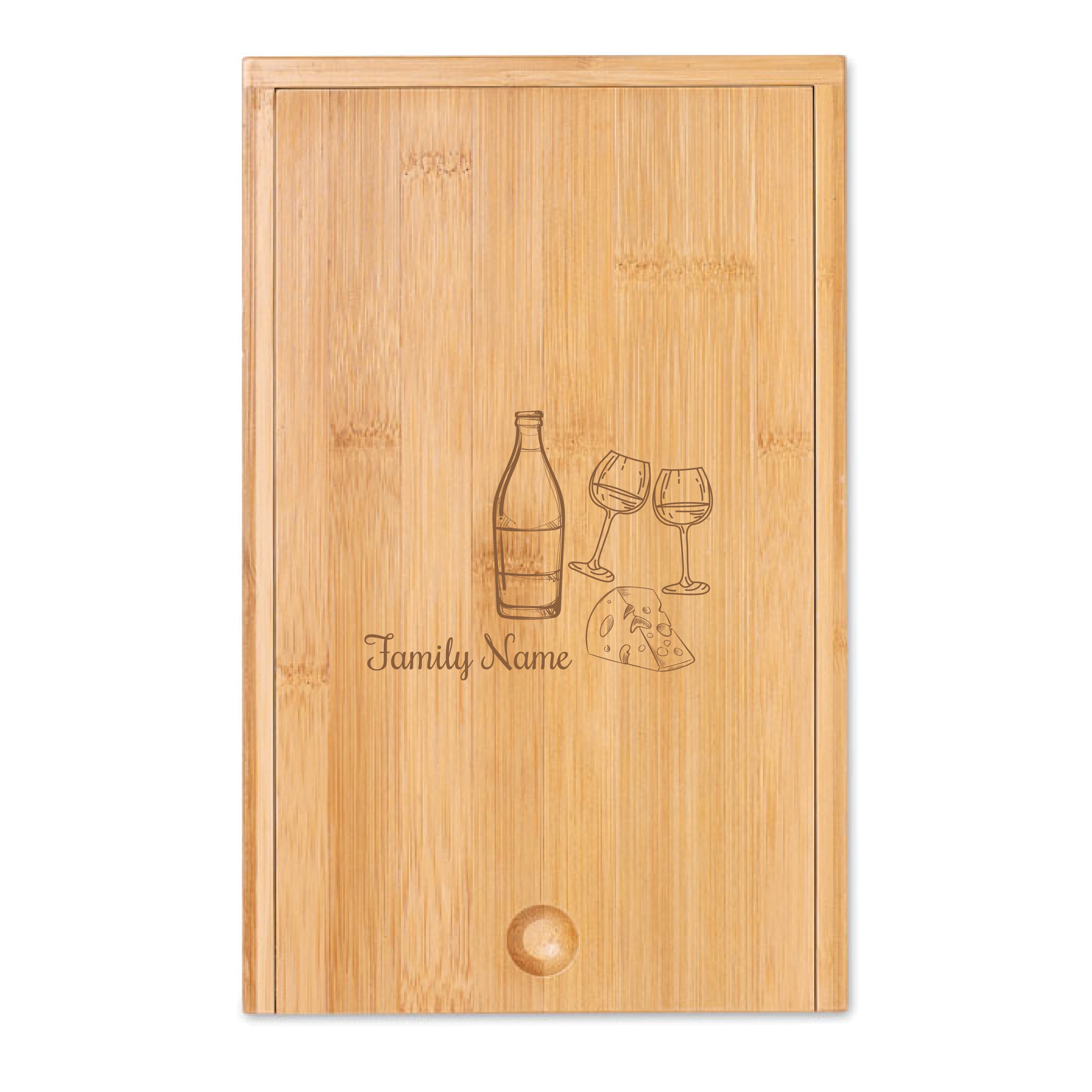 Personalised Family Name Wine & Cheese Board Set